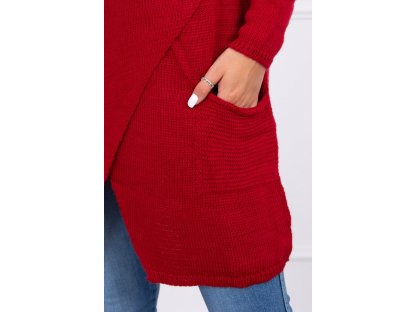 Asymetrický svetr s kapucí Candi červený
