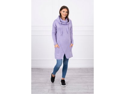 Asymetrický svetr s kapucí Candi fialový