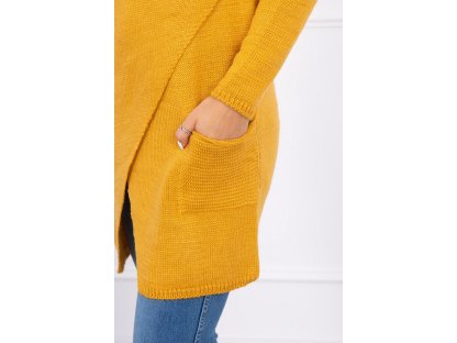 Asymetrický svetr s kapucí Candi hořčicový