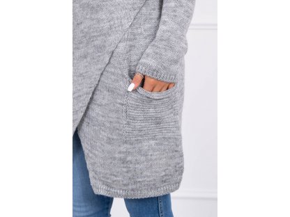 Asymetrický svetr s kapucí Candi šedý