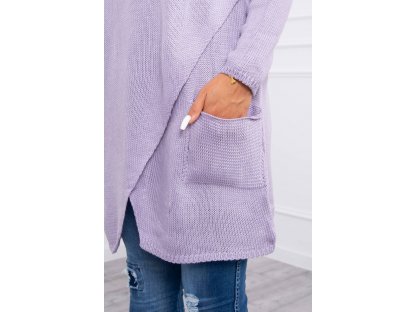 Asymetrický svetr s kapucí Candi světle fialový