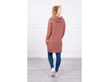 Asymetrický svetr s kapucí Candi tmavě růžový