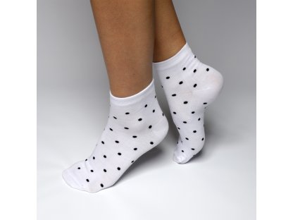 Bambusové puntíkované ponožky Amalee bílé