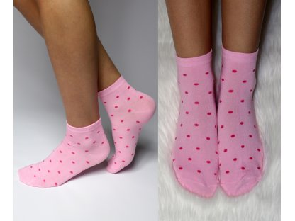 Bambusové puntíkované ponožky Amalee růžové