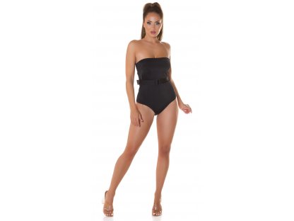 Bandeau body s páskem Cissy černé