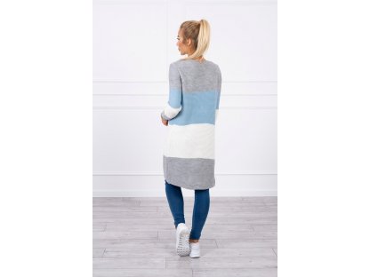Barevný pruhovaný cardigan Francene šedý/modrý