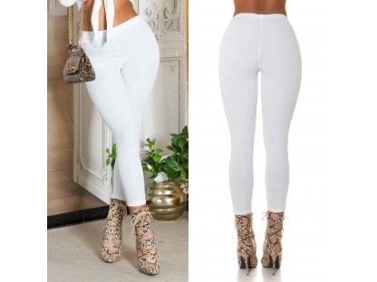Basic vysoké kalhoty Donella bílé
