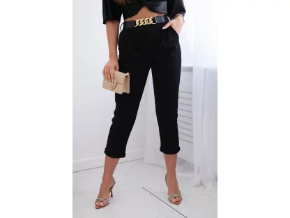 Capri kalhoty s páskem Kelsey černé