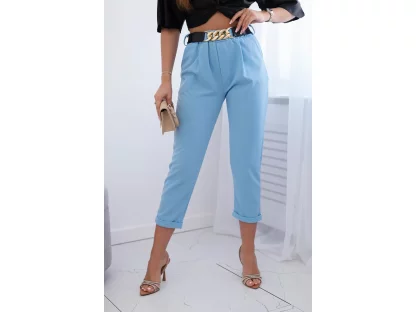 Capri kalhoty s páskem Kelsey světle modré