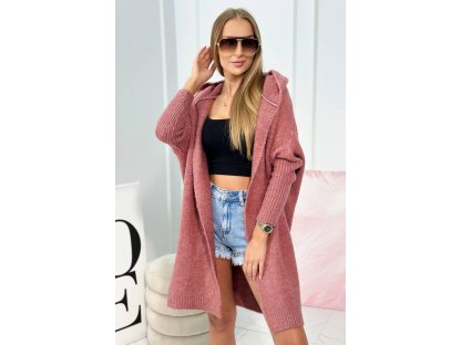 Cardigan s netopýřími rukávy Kenzie tmavě růžový