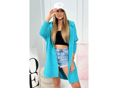 Cardigan s netopýřími rukávy Kenzie tyrkysový