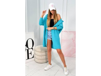 Cardigan s netopýřími rukávy Kenzie tyrkysový