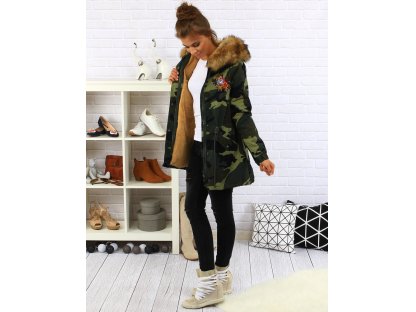 Dámská army parka s hnědou kožešinou Mariah