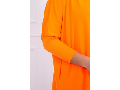 Dámská asymetrická oversize tunika Nanette neonově oranžová