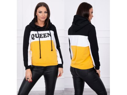 Dámská mikina QUEEN Rachyl černá/hořčicová