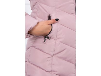 Dámská prošívaná bunda s kapucí Rosaleen pudrově růžová