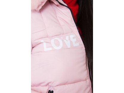 Dámská prošívaná zimní bunda LOVE Rudy pudrově růžová