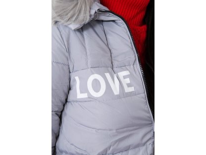 Dámská prošívaná zimní bunda LOVE Rudy šedá