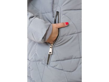 Dámská zimní bunda s kapucí Natalie šedá