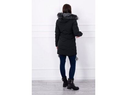 Dámská zimní bunda s pompony Stacy černá