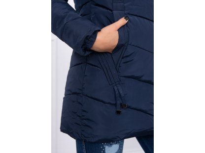 Dámská zimní dlouhá bunda s kožešinou Darlene granátová