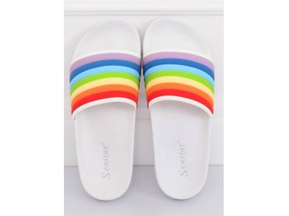 Dámské barevné pantofle Leonore bílé