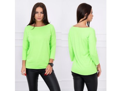 Dámské basic tričko s dlouhým rukávem Julia neonově zelené