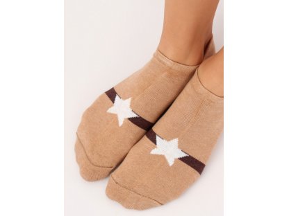 Dámské kotníkové ponožky s hvězdou Kenzie hnědé