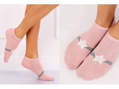 Dámské kotníkové ponožky s hvězdou Kenzie růžové