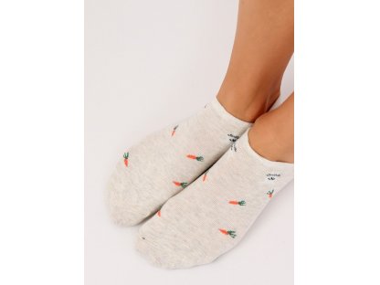 Dámské kotníkové ponožky s mrkvemi Rhoda béžové