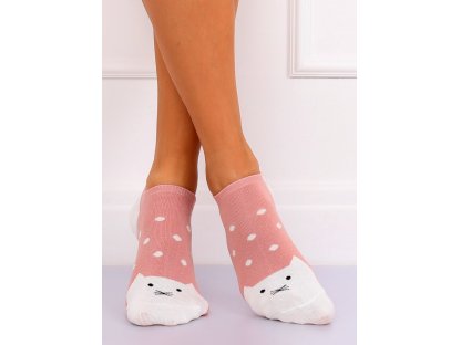 Dámské kotníkové ponožky s obličejem Maeve růžové