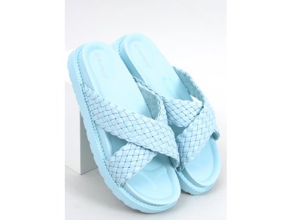 Dámské koženkové pantofle Cleo modré