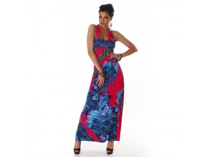 Dámské maxi šaty Jela London s květinovým vzorem Růžové