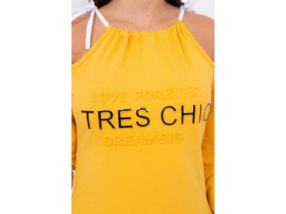 Dámské mikinové šaty TRES CHIC Skylar hořčicové
