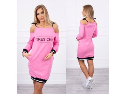 Dámské mikinové šaty TRES CHIC Skylar světle růžové