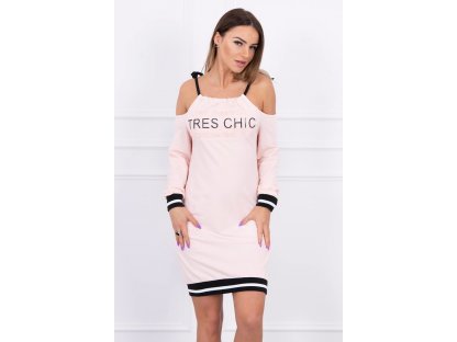 Dámské mikinové šaty TRES CHIC Skylar pudrově růžové