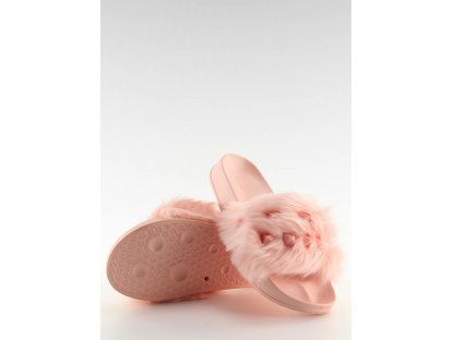Dámské pantofle s kožíškem Abbye růžové