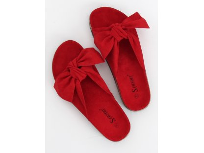Dámské pantofle s mašlí Adele červené
