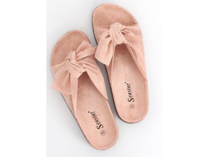 Dámské pantofle s mašlí Adele růžové