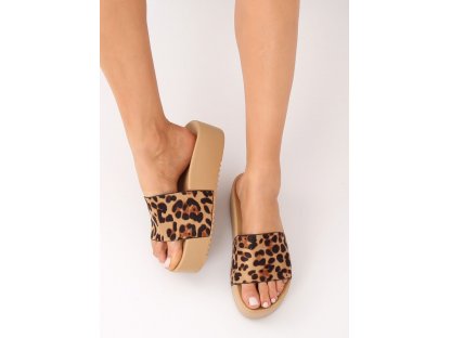 Dámské pantofle se zvířecím vzorem Kirstie leopardí