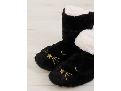 Dámské papuče s kočkou Basmath černé