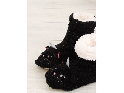 Dámské papuče s kočkou Delice černé