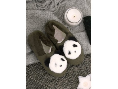 Dámské papuče s pandou Finuala khaki