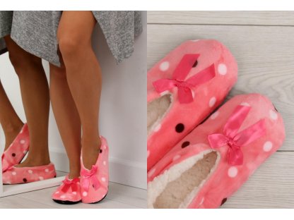Dámské papuče s puntíky Cyndi světle růžové