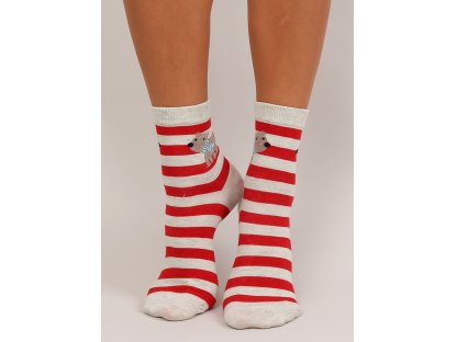 Dámské ponožky Kelia 2 páry červené/béžové