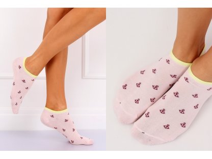 Dámské ponožky s kotvami Lizbeth růžové