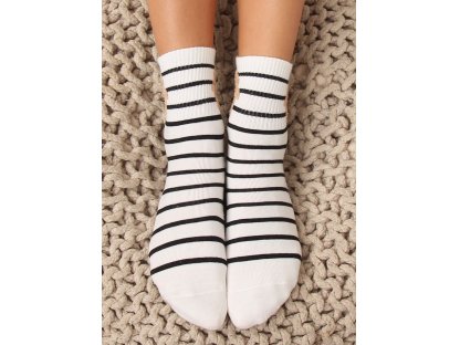 Dámské ponožky s proužky Jaquelyn bílé