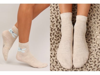 Dámské ponožky se zajícem Lorainne béžové