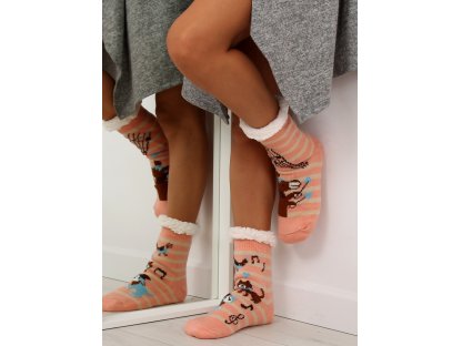 Dámské protiskluzové ponožky s beránkem Livvy světle růžové