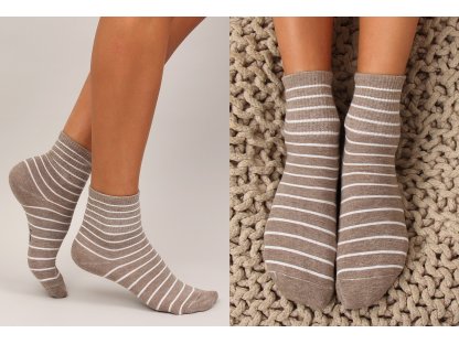 Dámské proužkované ponožky Maisie hnědé